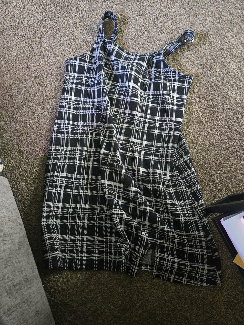 SO. Plaid Mini Dress in Black & White Like New